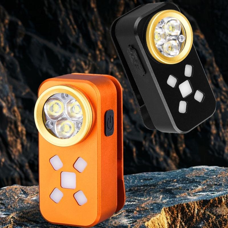 Small Clip On Flashlight Featuring 7 Lighting Modes 500 Units Brightness And Magnetic Base For Car Motorcycle Outdoor Use