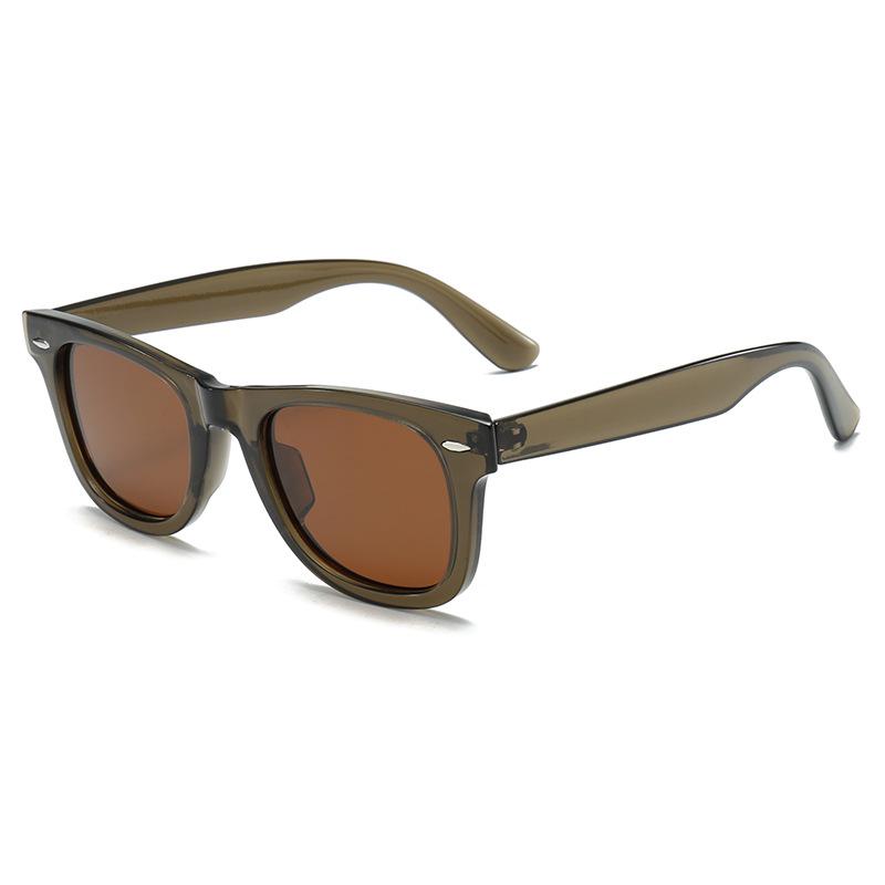 Occhiali da Sole Quadrati Polarizzati Trendy da Uomo Anti-UV con Cerniere in Metallo