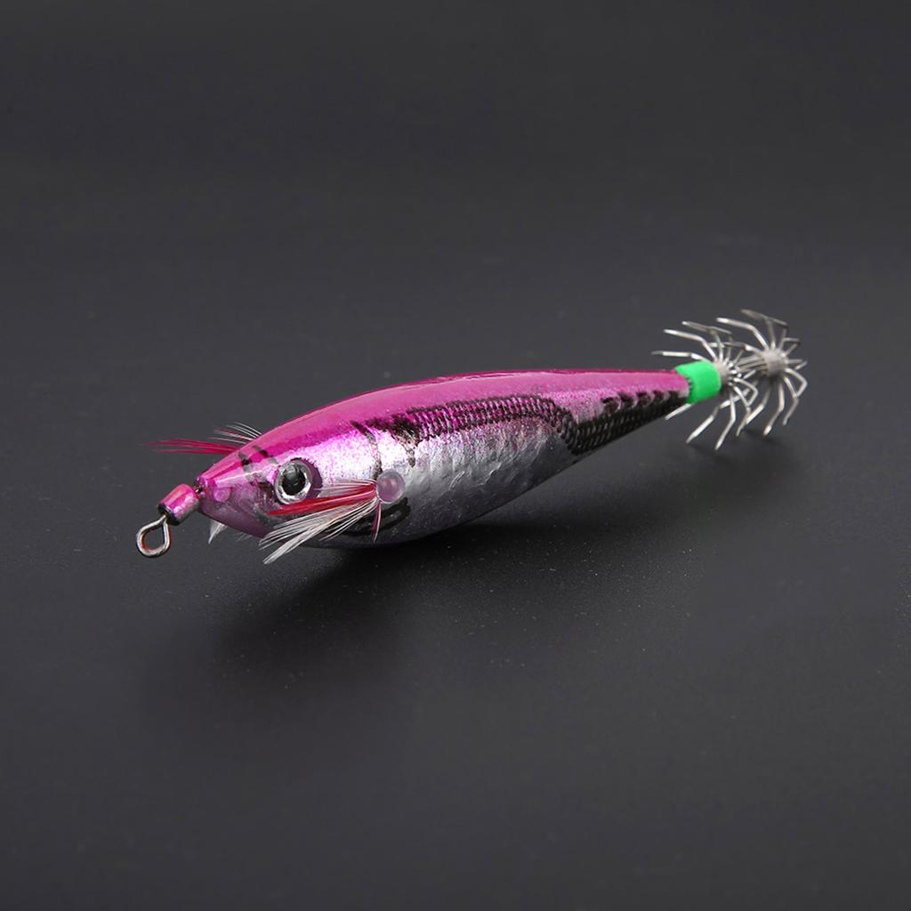 10cm High Quality Squid Fish Hook Lure Bait Parts Fishing Accessory(rose red)