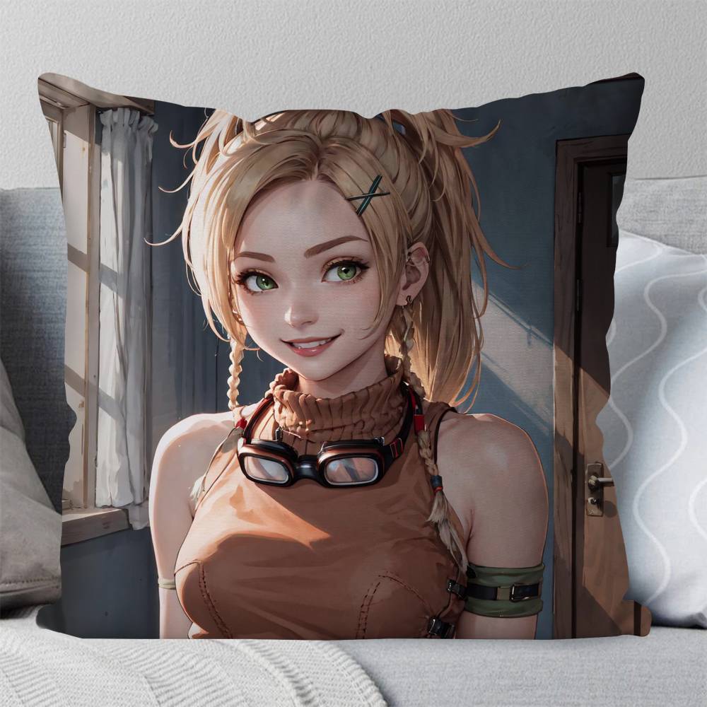 Rikku Anime FFINAL FANTASY Pillow Case Fashion Square Pillowcase Bedroom Sofa Room Ins Decoration Leisure
