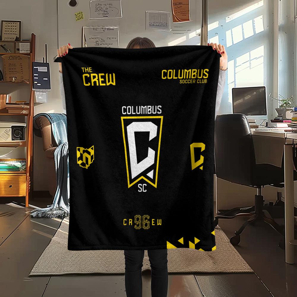 Columbus Crew Print Flanelldecke, Hohe Qualität, Bequem für alle Jahreszeiten, Heimdekoration, Wärme und Komfort