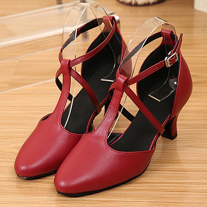 Women Latin Dance Shoes Cowhide Suede Thickened Sole Square Dance Shoes Seasonal Single Shoes Professional High Heels Sneakers