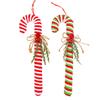 Canne à sucre incurvée de festival Décorations de Noël avec corde en polyester Accent métallique Décoration de fête Pour cadeaux et présentoirs