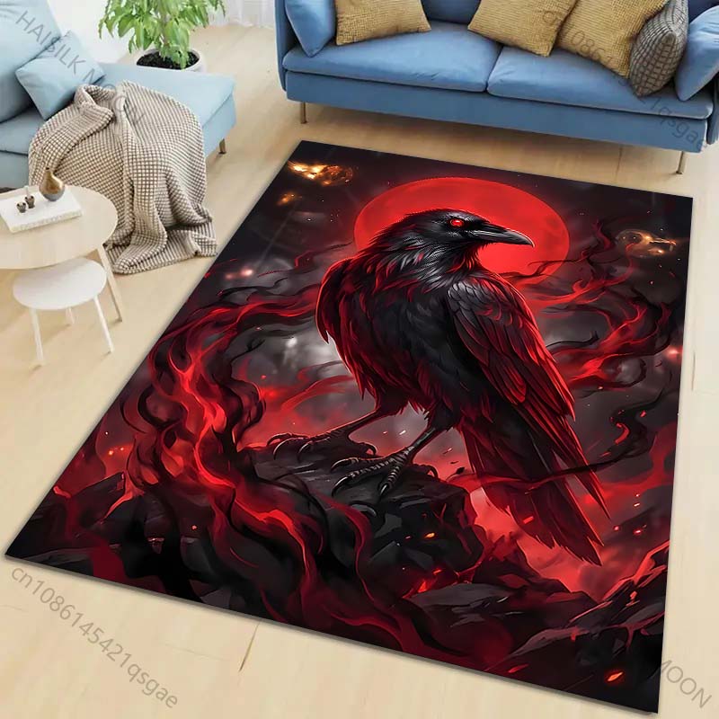 

New product Red moon raven red fog Carpet for Living Room Bedroom Bedside Floor Mat Cloakroom Children Playing Mat Area Rug 40cm x 60cm