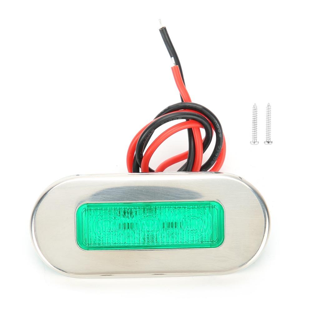 Marine Grade 12V Marine LED Signal Light Stainless Steel Waterproof Navigation Indicator Boat Light Signal зелёный
