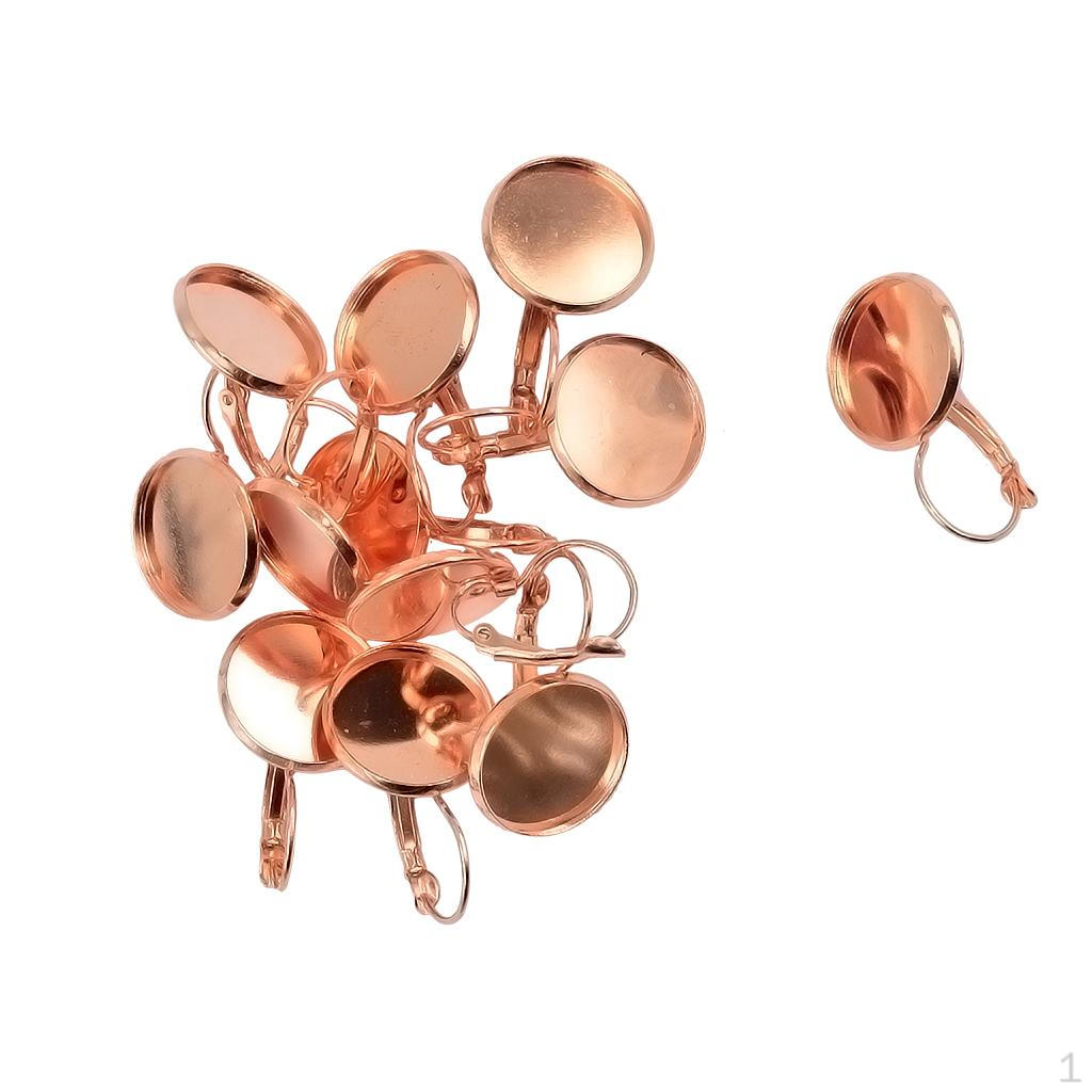 

12 Pcs Earring Blank Earrings Studs Cabochon Beads Container Self Jewelry Making Rose Gold