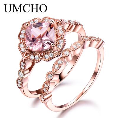 Rose Gold 925 Silver Elegant Ring Set