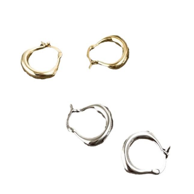 Niche Senior Circle Earrings Female Fashion Temperament Exquisite Hundred Match Ear Buckle Pure Earrings Tide Elegant Simple Hoop Earrings