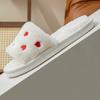 Cotton Slippers Women, Love Home Indoor Non Slip Open Toe Slippers, Plush Slippers Women
