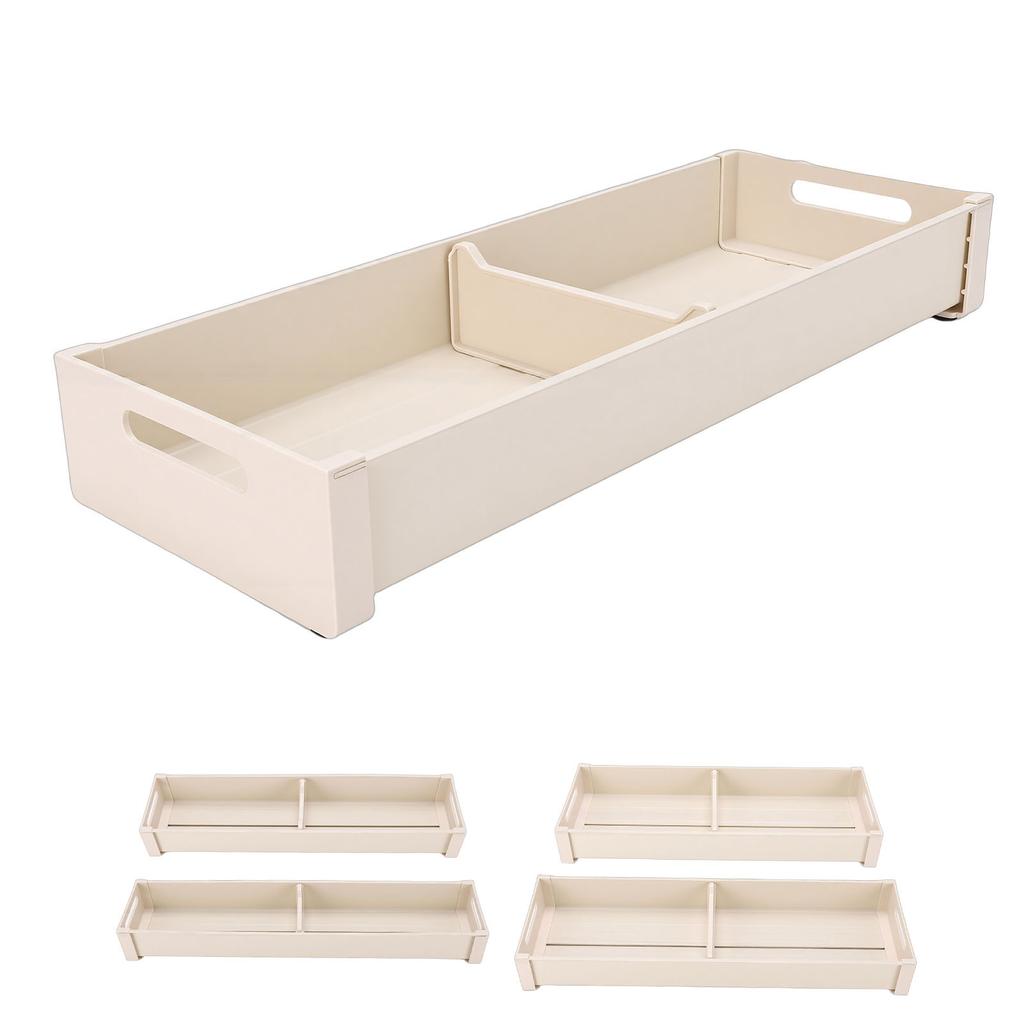 Kitchen Drawer Organizer with Adjustable Divider Aluminum Anti Slip Silverware Drawer Organizer Cutlery Tray For Forks Bowls