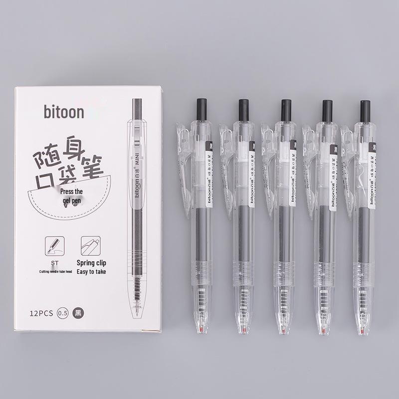 

Baitong V-34 Pocket Pen, Black Ink, 0.5mm Tip, Portable, Red Teacher s Pen 0.5mm чёрный