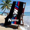Custom Name Personalized BMW Print Beach Towel, for Trip Camping Beach Party Home Decor, Birthday Gift for Family & Friends