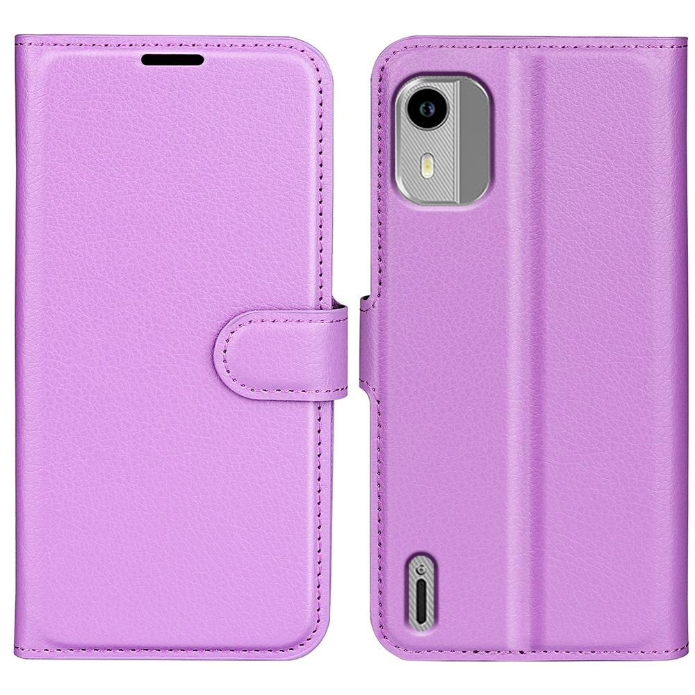 For Nokia C12 4G/C12 Pro/C12 Plus Wallet Litchi Texture Phone Case Anti-Scratch Stand PU Leather Protective Cover