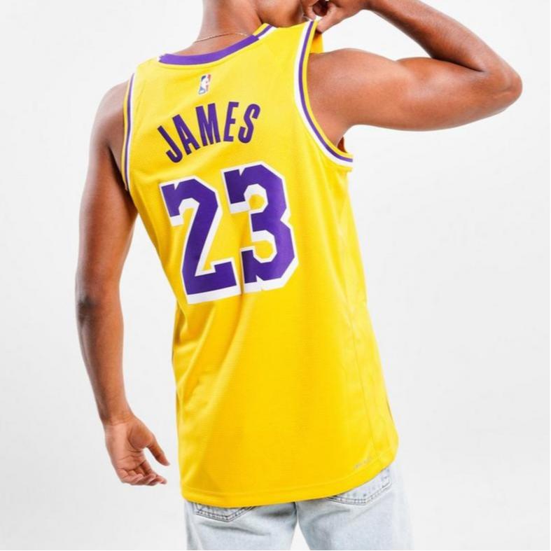 Nike NBA Los Angeles Lakers Icon Edition LeBron James 2022/23 Jersey Amarillo Men Streetwear DN2009-733