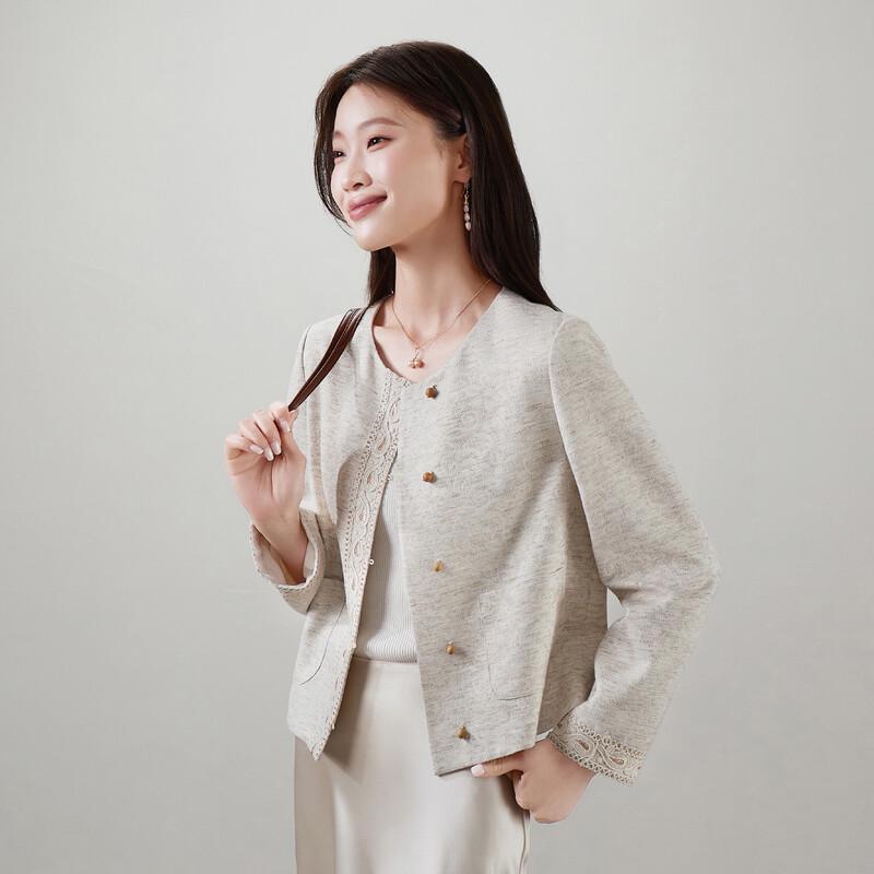 SOFSIL Women s Wool Blend Lace Trim Cardigan Jacket S