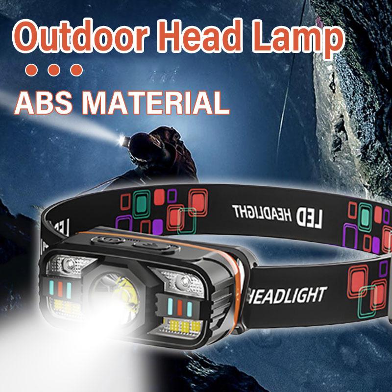 LED Outdoor Rechargeable Headlamp with Motion Sensor for Running,Hiking,Fishing,Floodlight,Emergency Lighting,Camping,Walking,Maintenance,Inspection