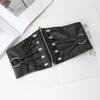 Gothic Solid Color Lift Up Female Waist Corset Wide Faux Leather Belt Women Fashion Slimming Waistband Elastic Corsets