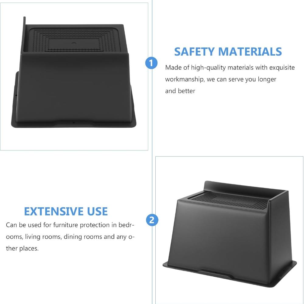 Bed Risers 5 Inch Heavy Duty Furniture Risers - 4PCS L-Shape Table Riser Lifter Rectangular Anti-Slip Sofa Risers Up To 6000 Lbs Bed Lifts Blocks for