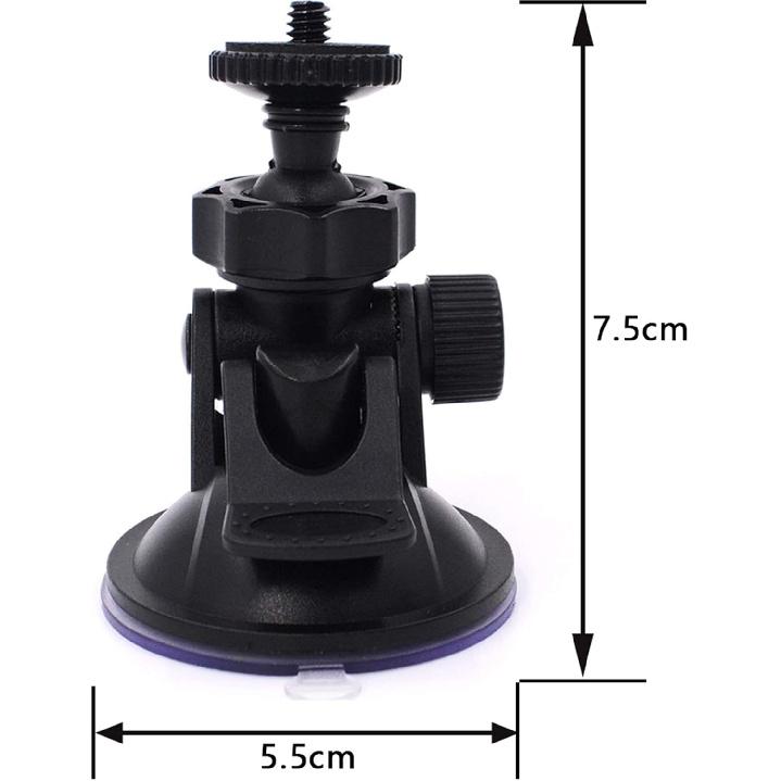 CH01A 1/4" 1/8" Thread Camera Suction Mount Tripod Holder in Dash Cam Mount Holder - Screw Tripod Windshield Holder Fits Sony/Ricoh/HP/GoPro/Oculus