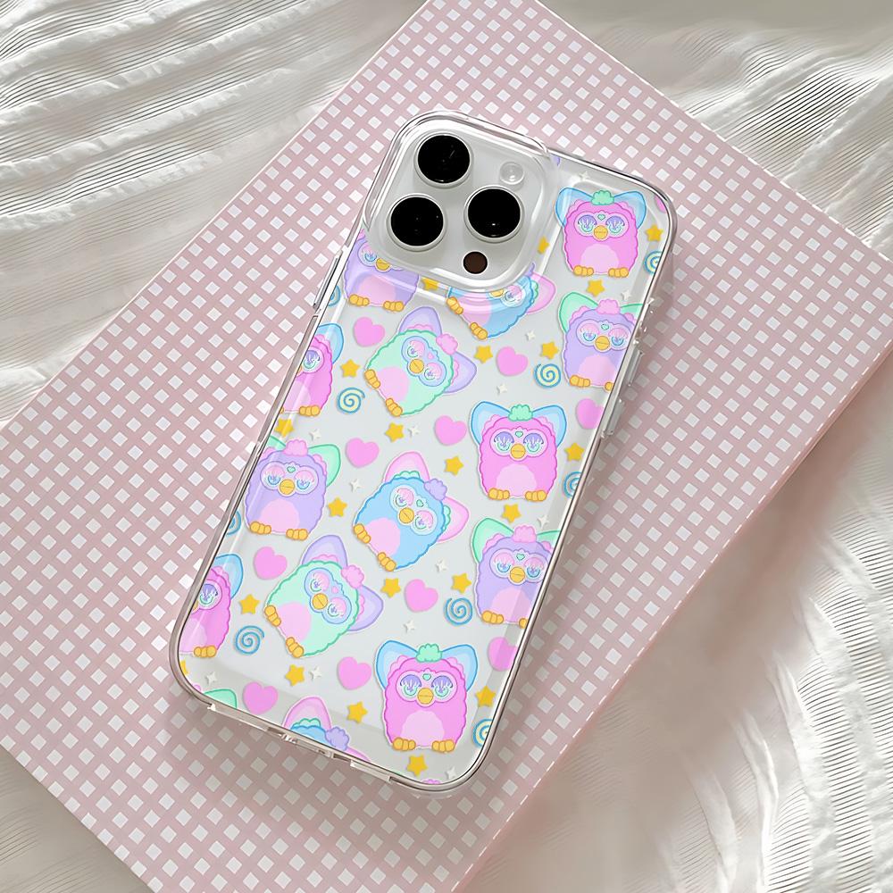 Cartoon Furbys New Phone Case for IPhone 17 16 16e 15 14 13 12 11 Mini Pro Max X XR XSMax 7 8 Air Plus Transparent Back Cover