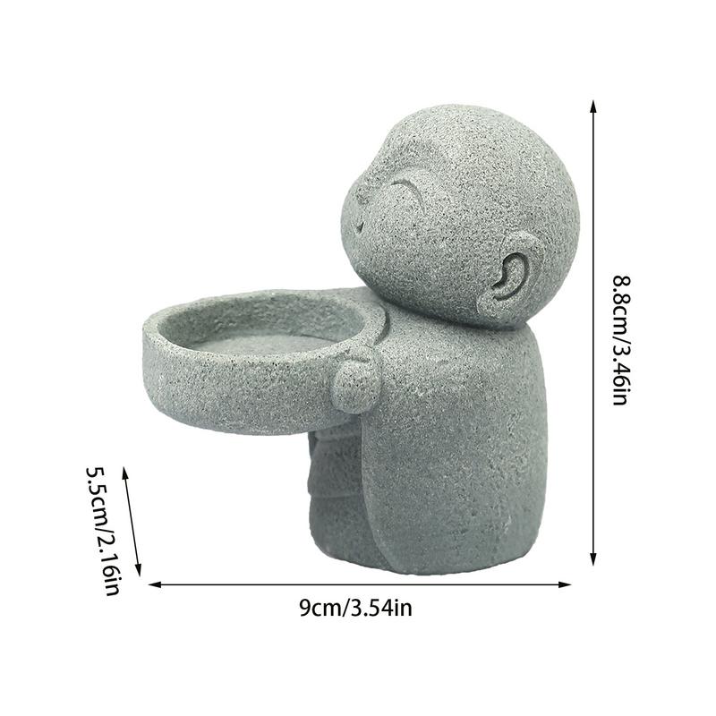 Minimalistischer Buddha Statue Kerzenständer Niedlicher Kleiner Mönch Harz Buddha Figur Dekorative Sammlung Teelichthalter
