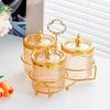 Luxury Snack Holder Clear View Decorative Jar Set with Stand Airtight Lids MultiCompartment Food