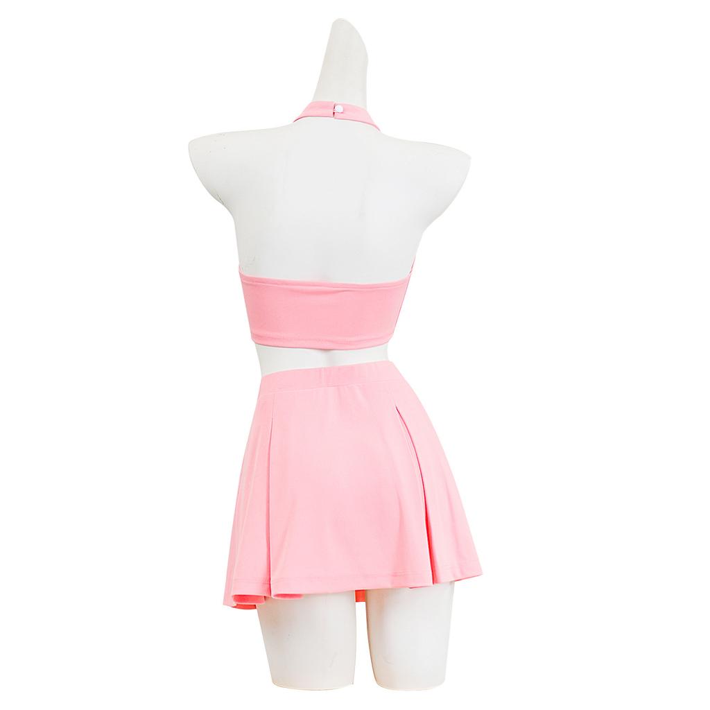 Death Note Misa Amane Rosa Cheerleader Rock Cosplay Kostüm Set, Herzmuster Anime Genaues Outfit, Halloween Convention