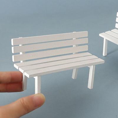 Miniature Garden Bench Mini Patio Furniture Chair Model Pretend Play DIY Fitments