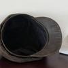 Autumn New Style Retro Aged Leather Washed Octagonal Hat for Women British Style Painter Hat Street Style Newsboy Hat Showing Small Face