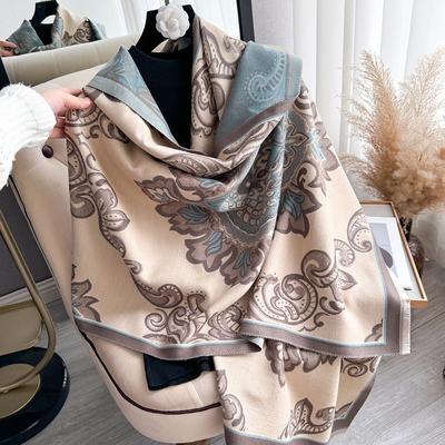 Double-Sided Scarf Women'S Winter Dual-Purpose Air-Conditioned Room Large Shawl Autumn And Winter Warm Scarf