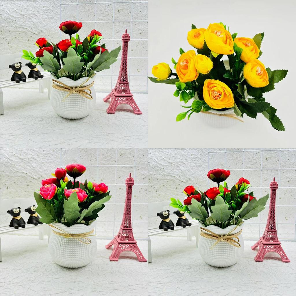 Camellia Sp Green Plant Indoor Decor With Plastic And Silk For Home And Wedding Use