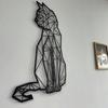 Geometric Cat Metal Wall Art - Modern 3D Iron Sculpture for Home