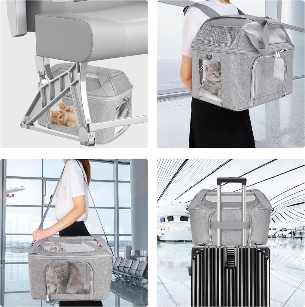 Large Breathable Foldable Cat Backpack Carrier for Outings: Detachable, Portable, and Spacious Pet Bag