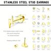 Bobisty 1Piece Earrings for Women Men Stainless Steel Tiny Cartilage Star Moon Heart Elegant Cartilage Piercing Jewelry