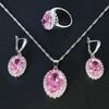 European-American Zircon Jewelry Set: Ring, Necklace, Earrings - Three-Piece Inlaid Zircon Collection
