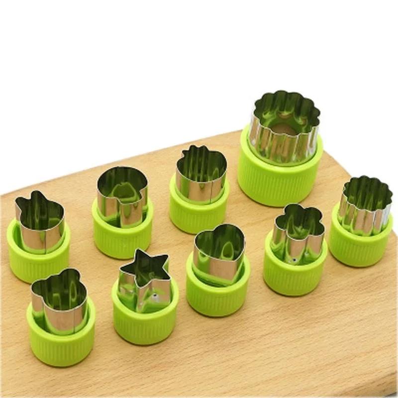 1 Set Stainless Steel Vegetable And Fruit Cutter Butterfly Face Mold Printing Die Full Hand Guard 9 Piece Set Integrally Formed зелёный