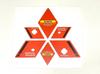 Delica D: After 5 MC Three Diamond Emblem Sticker Caution Design Red