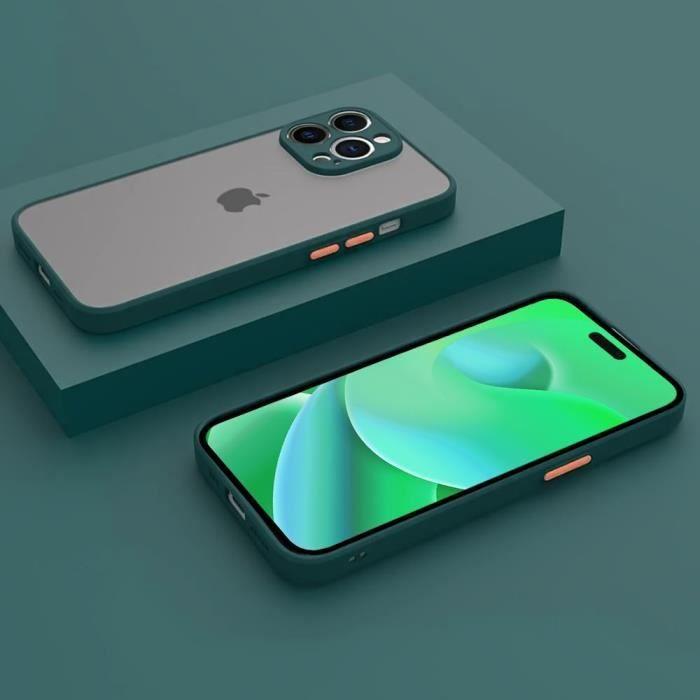 Coque - Silicone - iPhone 14 Pro Max - Vert Nuit - Anti-choc - Bords renforcés
