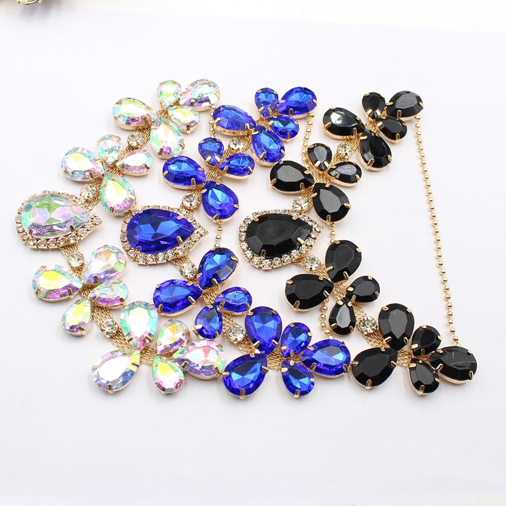 New 1 Piece 100 * 120mm Metal Summer DIY Bikini Beach Flip Flops Chain Rhinestone Decoration