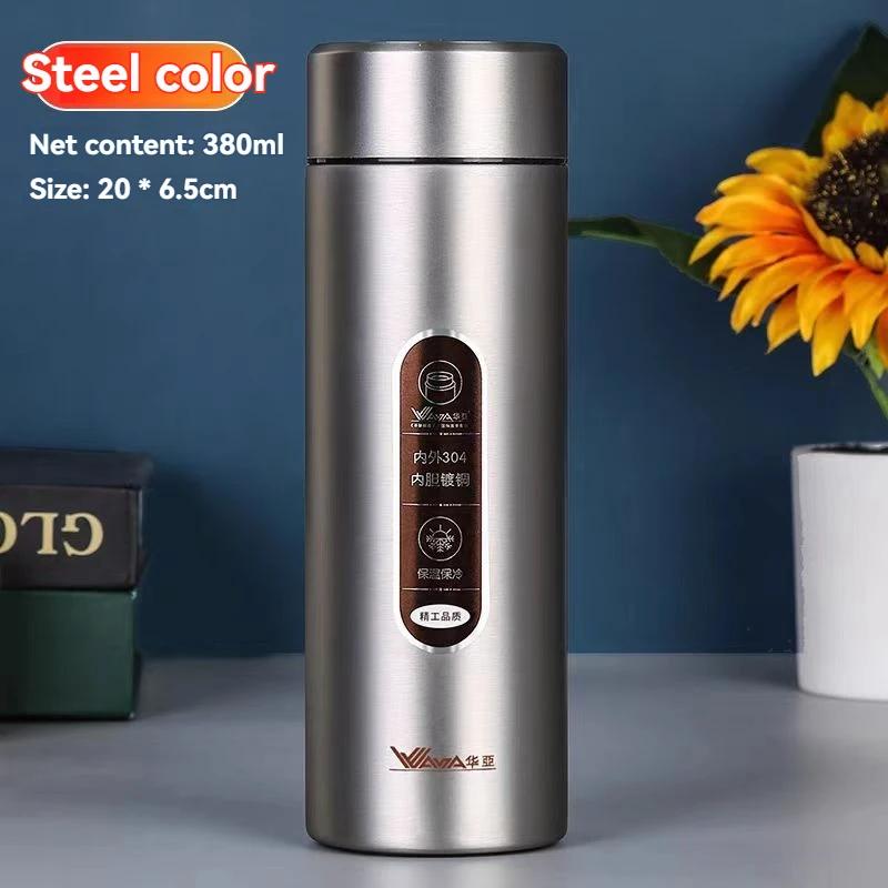 

Термос-чашка 380 мл, бутылка для воды из нержавеющей стали, термос большой емкости, термос-чашка, изолированный термос-стакан, надпись своими руками 380ml