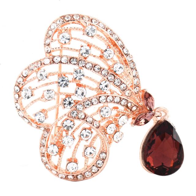 

Crystalline Butterfly Brooches Insect Pin 3 Colors Gathering Party Event Office For Women Butterfly Brooches Present GiftsParty Gift Idea красный