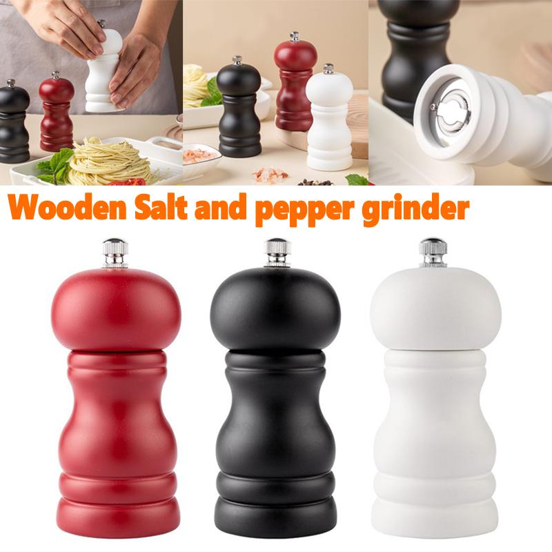 Wooden Salt Shaker & Pepper Mill Pepper Grinder Salt Shaker Pot High Gloss
