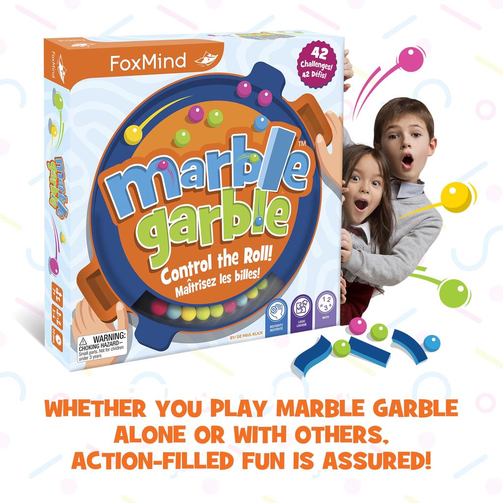 FoxMind Rolling Balance Marble Ball Control Board Authentic Game, Garble, Game,