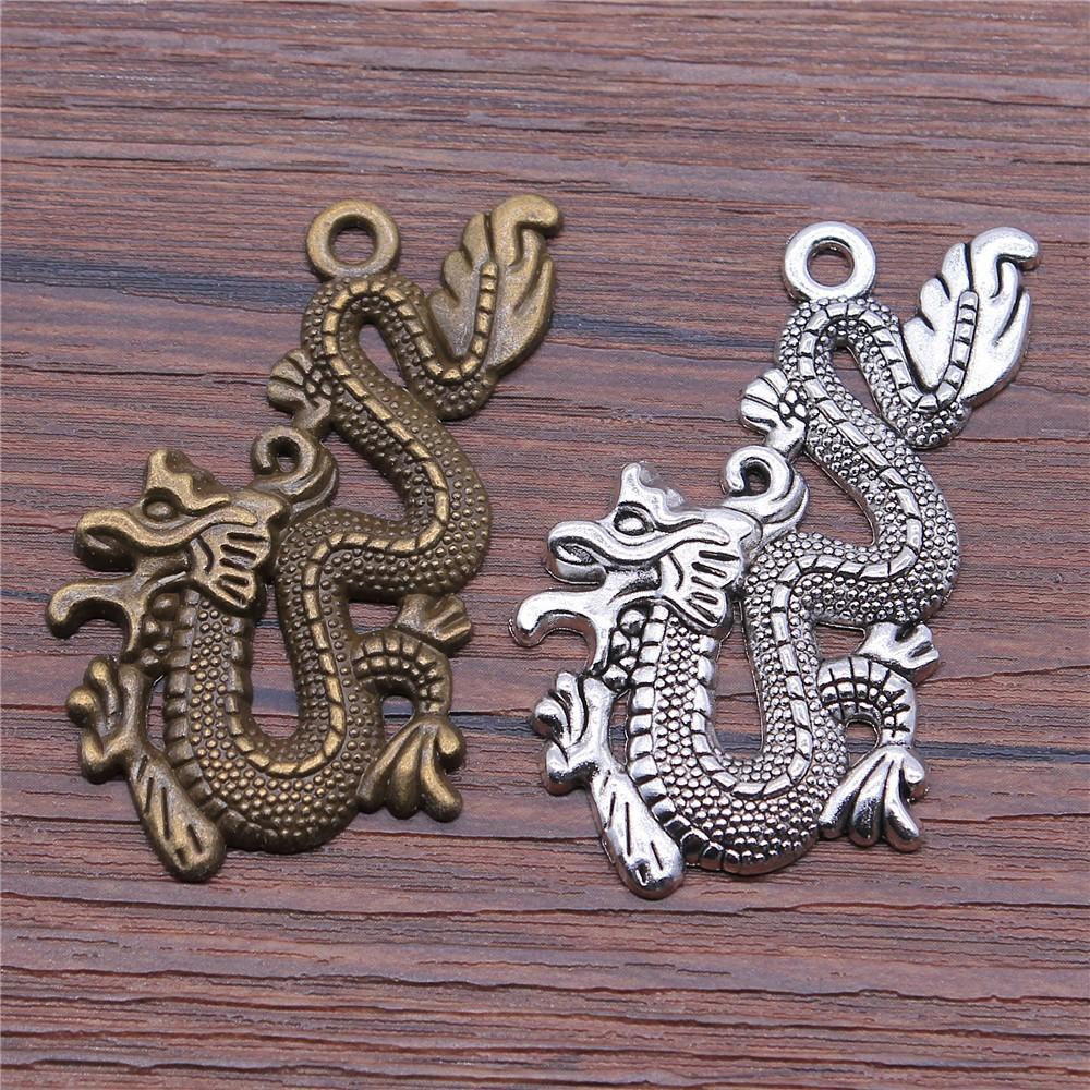 Alloy Pendants Dinosaur Dragon Wing Charms Vintage For Gothic DIY Jewelry Making Supplies