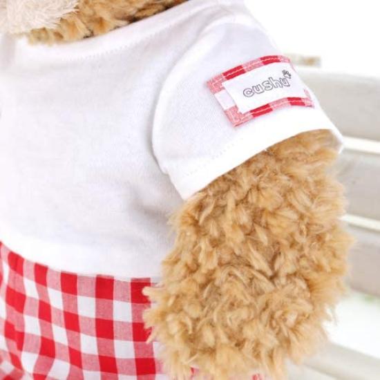 Cushu Cush Duffy and ShellieMay Costume, Made In Japan, Plush Toy Accessories, Red Gingham Check, Cute Dress-Up Outfit, White T-Shirt, Romper, Bow