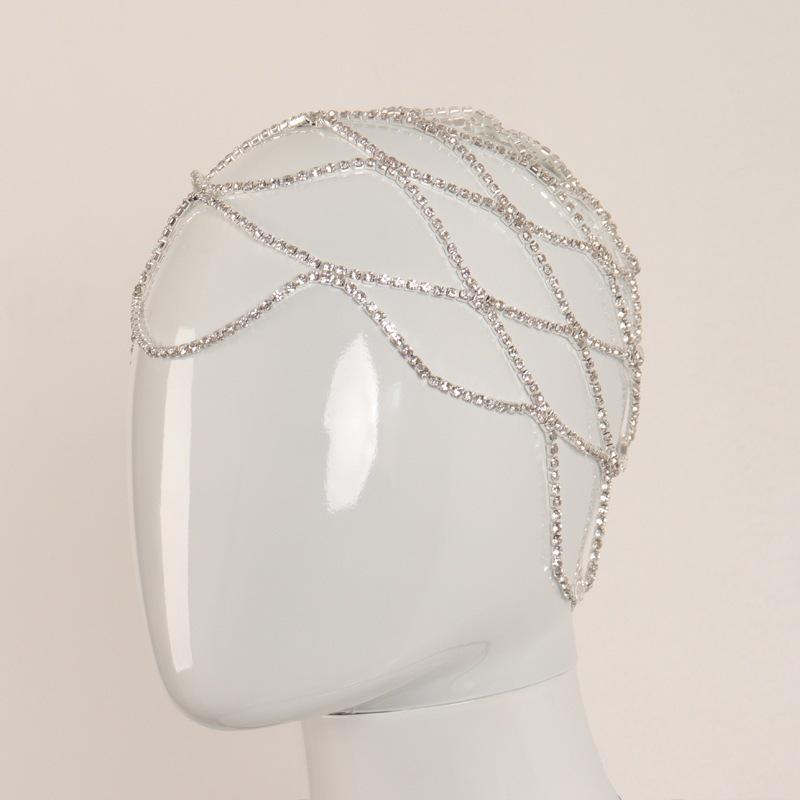 Rhinestone Bridal Forehead Chain Mesh Headpiece