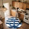 Anchor and Ship's Wheel,Round Area Rug,Carpet Rug for Living Room Bedroom Sofa Playroom Decor,Non-slip Floor Mat