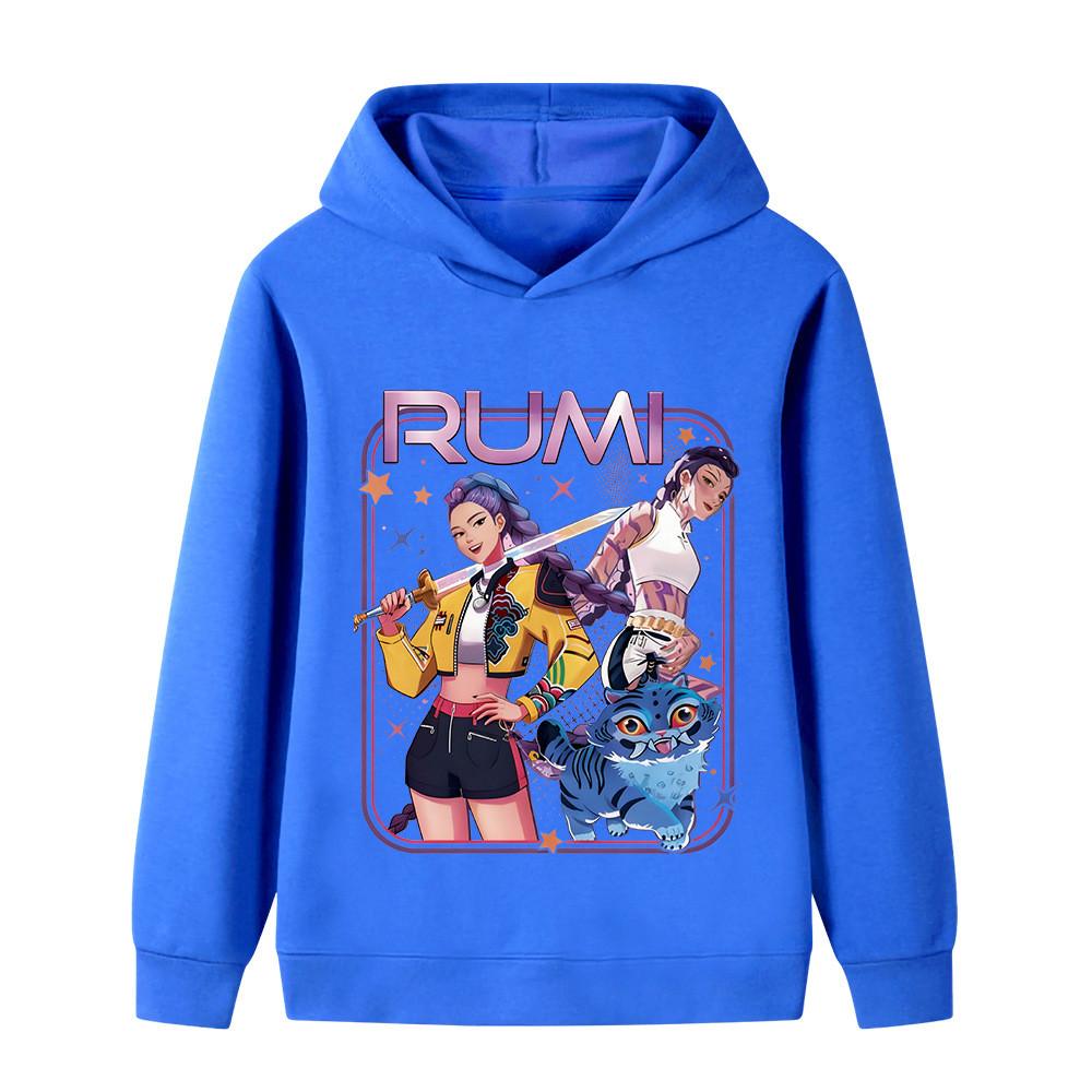 B1249 Kids Boys Girls Kpop Rumi Zoey Mira Print Long Sleeves Hoodie