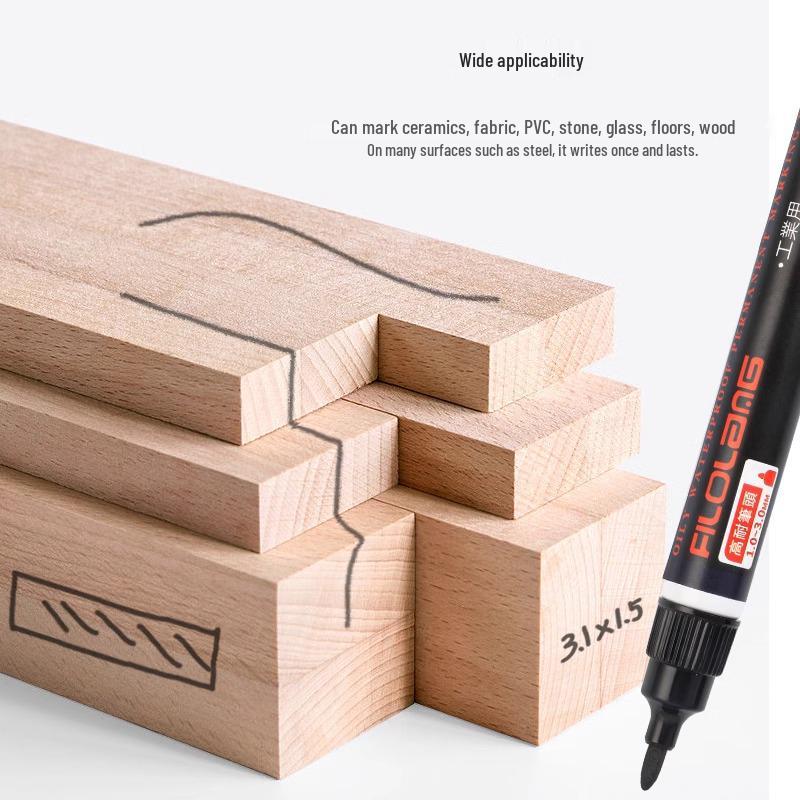 Feloran Gray Oily Marker Pen - Colorfast, Scratch-Resistant, Quick-Drying, Non-Erasable, Waterproof, for Industrial Marker Repair, 1MM