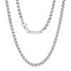 [VEXXS] Men's Necklace, 3/4mm Wide, Wheat Chain, K18 Gold Plated Stainless Steel, Unisex, Accessory, Gift, Present